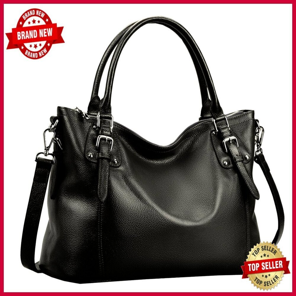 Large Genuine Leather Tote Hobo Bag with Adjustable Strap for Work Travel